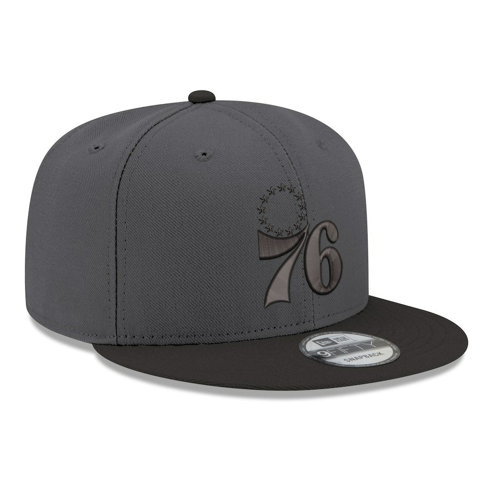 Philadelphia 76ers Logo 2-Tone 9FIFTY Snapback Hat Gray/Black - NBA