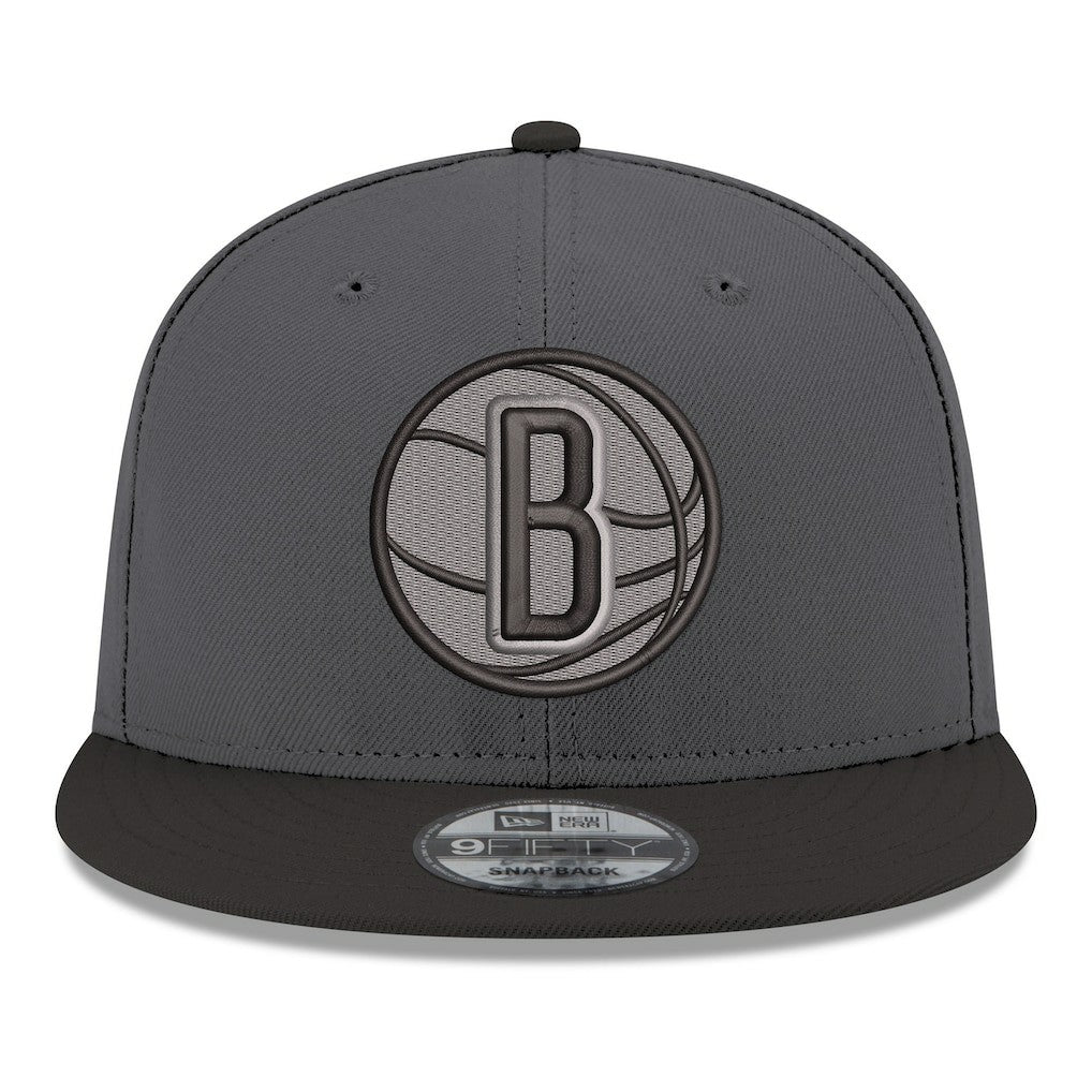 Brooklyn Nets Logo 2-Tone 9FIFTY Snapback Hat Gray/Black - NBA