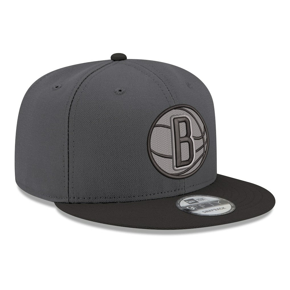 Brooklyn Nets Logo 2-Tone 9FIFTY Snapback Hat Gray/Black - NBA