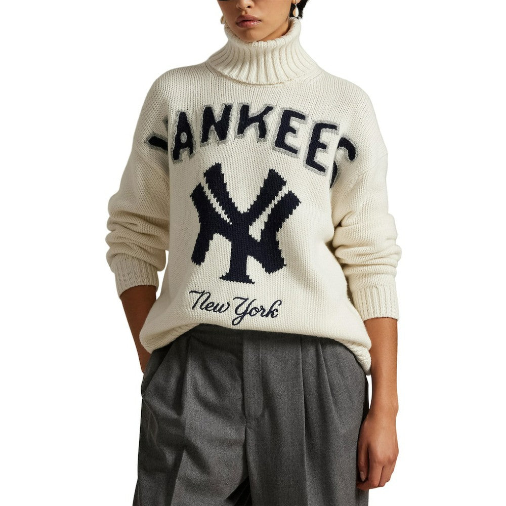 Yankees Polo Ralph Lauren Women's Wool-Blend Turtleneck Sweater - MLB
