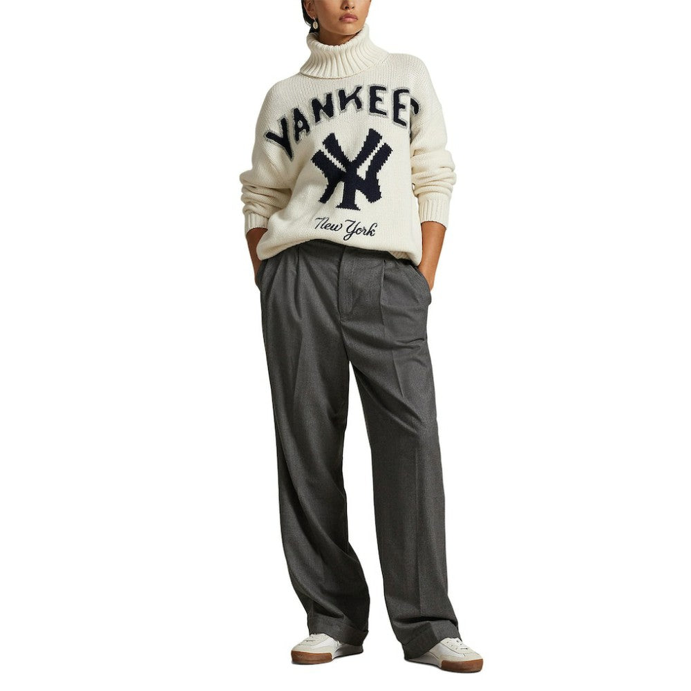 Yankees Polo Ralph Lauren Women's Wool-Blend Turtleneck Sweater - MLB