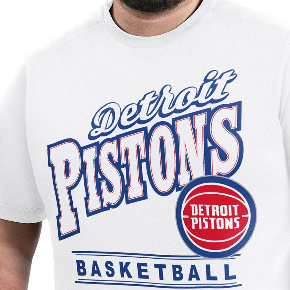 Detroit Pistons G-III Sports by Carl Banks Adaptive Headliner T-Shirt White - NBA