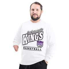 Sacramento Kings G-III Sports by Carl Banks Adaptive Headliner Fleece Crewneck Sweatshirt White - NBA
