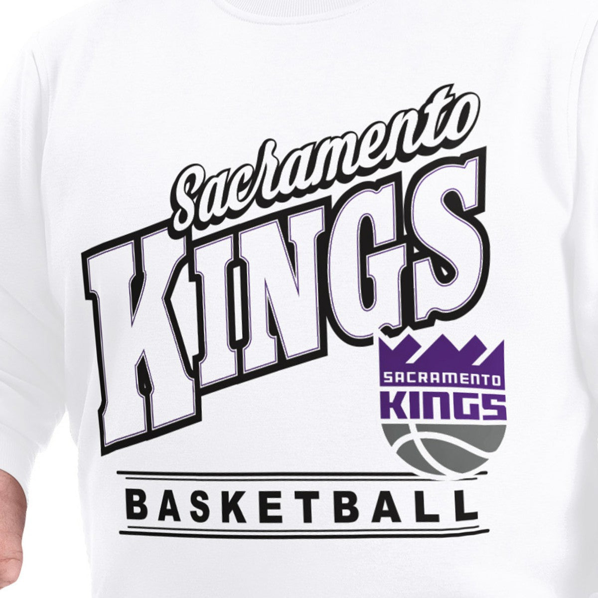 Sacramento Kings G-III Sports by Carl Banks Adaptive Headliner Fleece Crewneck Sweatshirt White - NBA