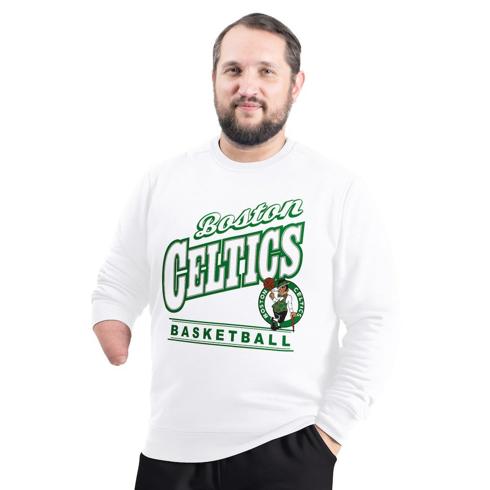Boston Celtics G-III Sports by Carl Banks Adaptive Headliner Fleece Crewneck Sweatshirt White - NBA