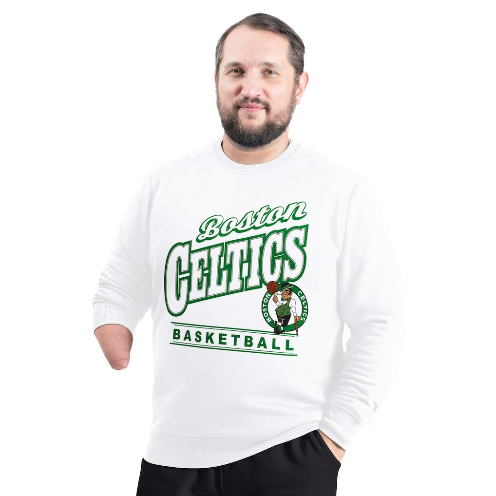 Boston Celtics G-III Sports by Carl Banks Adaptive Headliner Fleece Crewneck Sweatshirt White - NBA