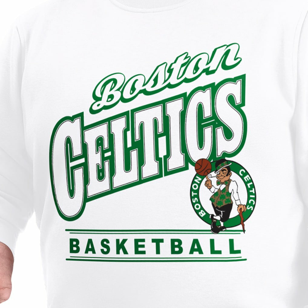 Boston Celtics G-III Sports by Carl Banks Adaptive Headliner Fleece Crewneck Sweatshirt White - NBA