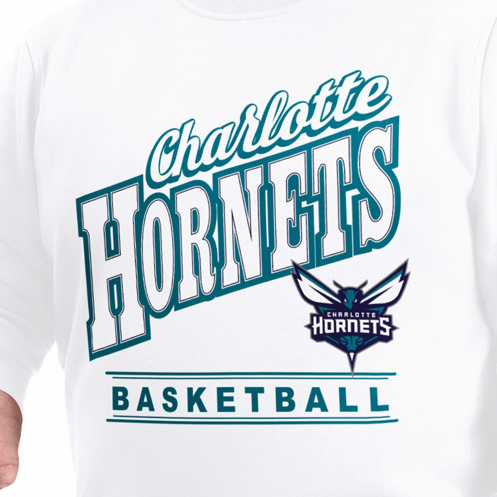 Charlotte Hornets G-III Sports by Carl Banks Adaptive Headliner Fleece Crewneck Sweatshirt White - NBA