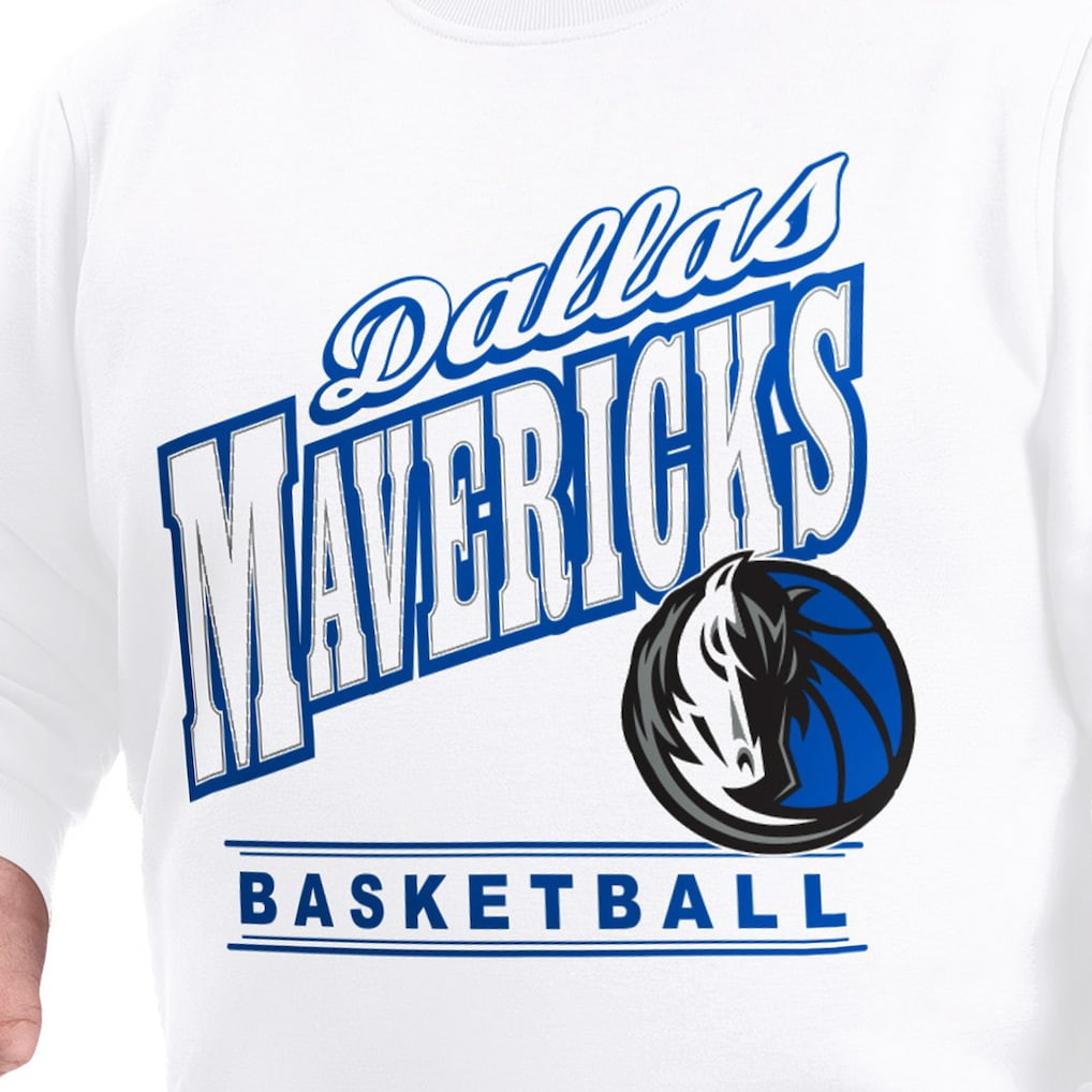 Dallas Mavericks G-III Sports by Carl Banks Adaptive Headliner Fleece Crewneck Sweatshirt White - NBA
