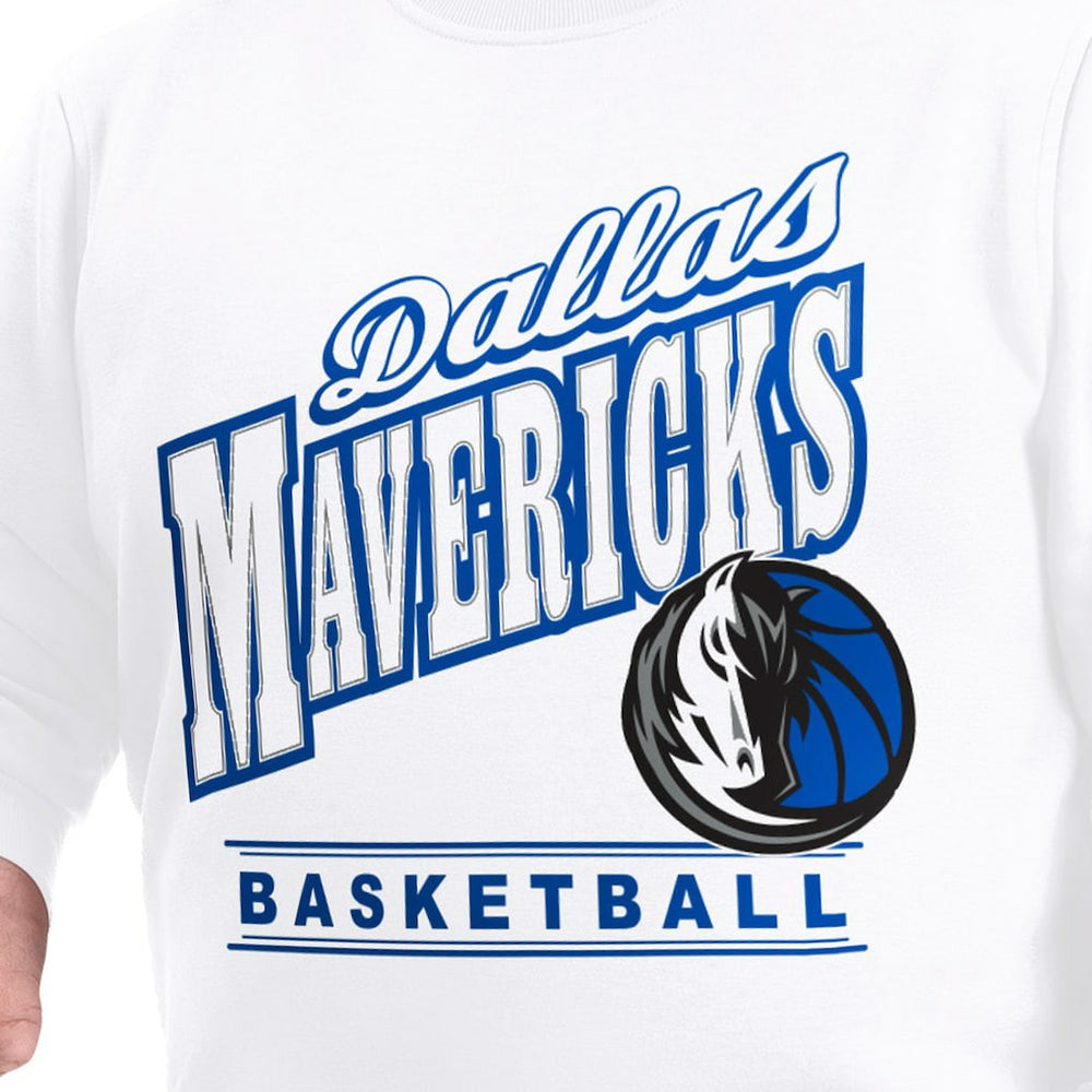 Dallas Mavericks G-III Sports by Carl Banks Adaptive Headliner Fleece Crewneck Sweatshirt White - NBA