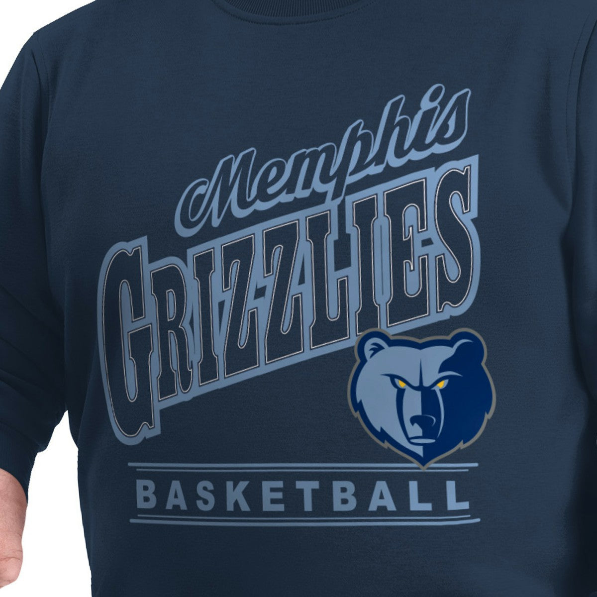 Memphis Grizzlies G-III Sports by Carl Banks Adaptive Headliner Fleece Crewneck Sweatshirt Navy - NBA