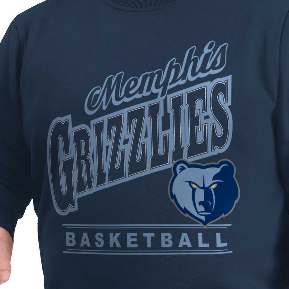 Memphis Grizzlies G-III Sports by Carl Banks Adaptive Headliner Fleece Crewneck Sweatshirt Navy - NBA