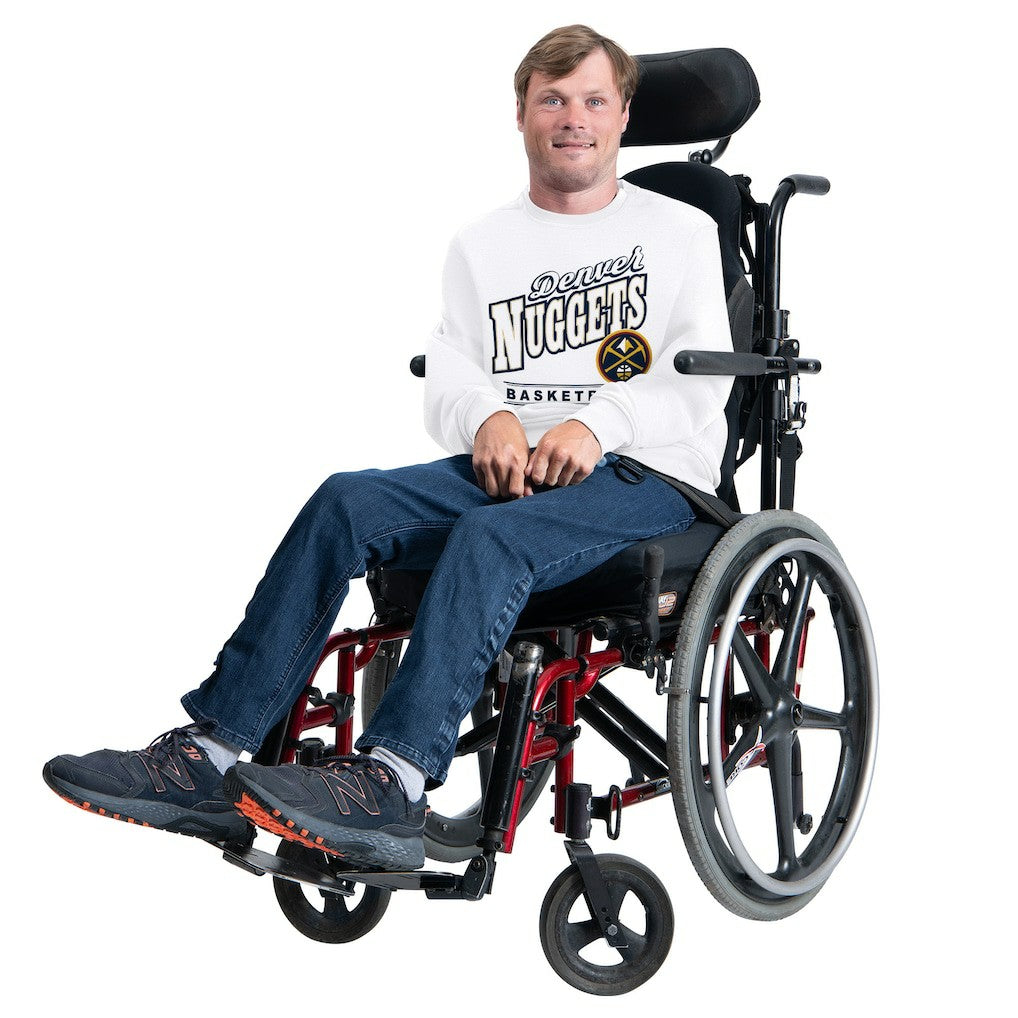 Denver Nuggets G-III Sports by Carl Banks Adaptive Headliner Fleece Crewneck Sweatshirt White - NBA