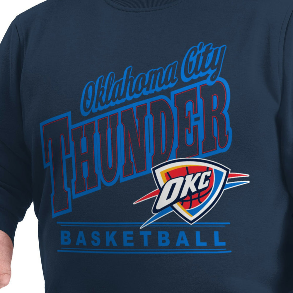 Oklahoma City Thunder G-III Sports by Carl Banks Adaptive Headliner Fleece Crewneck Sweatshirt Navy - NBA