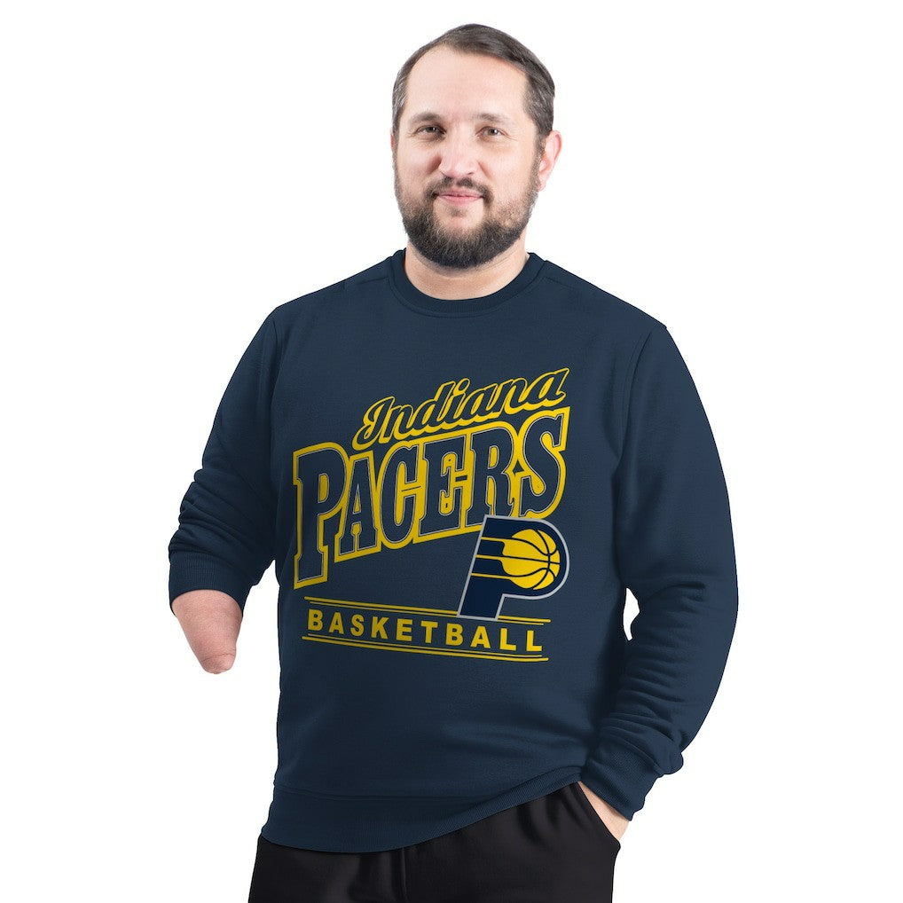 Indiana Pacers G-III Sports by Carl Banks Adaptive Headliner Fleece Crewneck Sweatshirt Navy - NBA