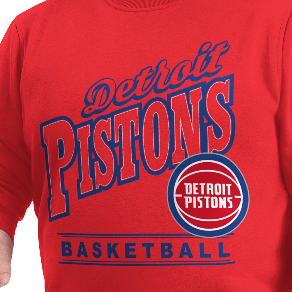 Detroit Pistons G-III Sports by Carl Banks Adaptive Headliner Fleece Crewneck Sweatshirt Red - NBA