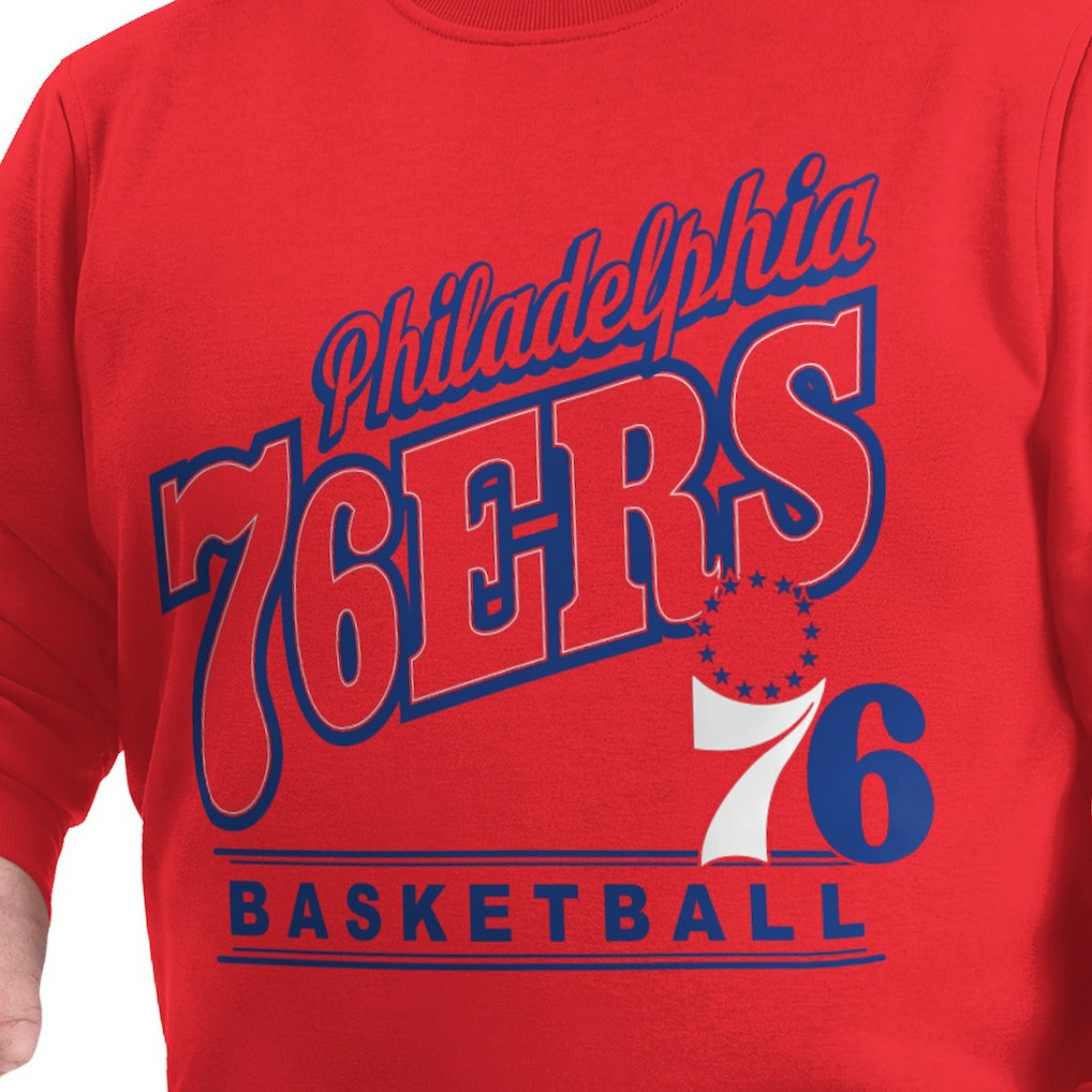 Philadelphia 76ers G-III Sports by Carl Banks Adaptive Headliner Fleece Crewneck Sweatshirt Red - NBA