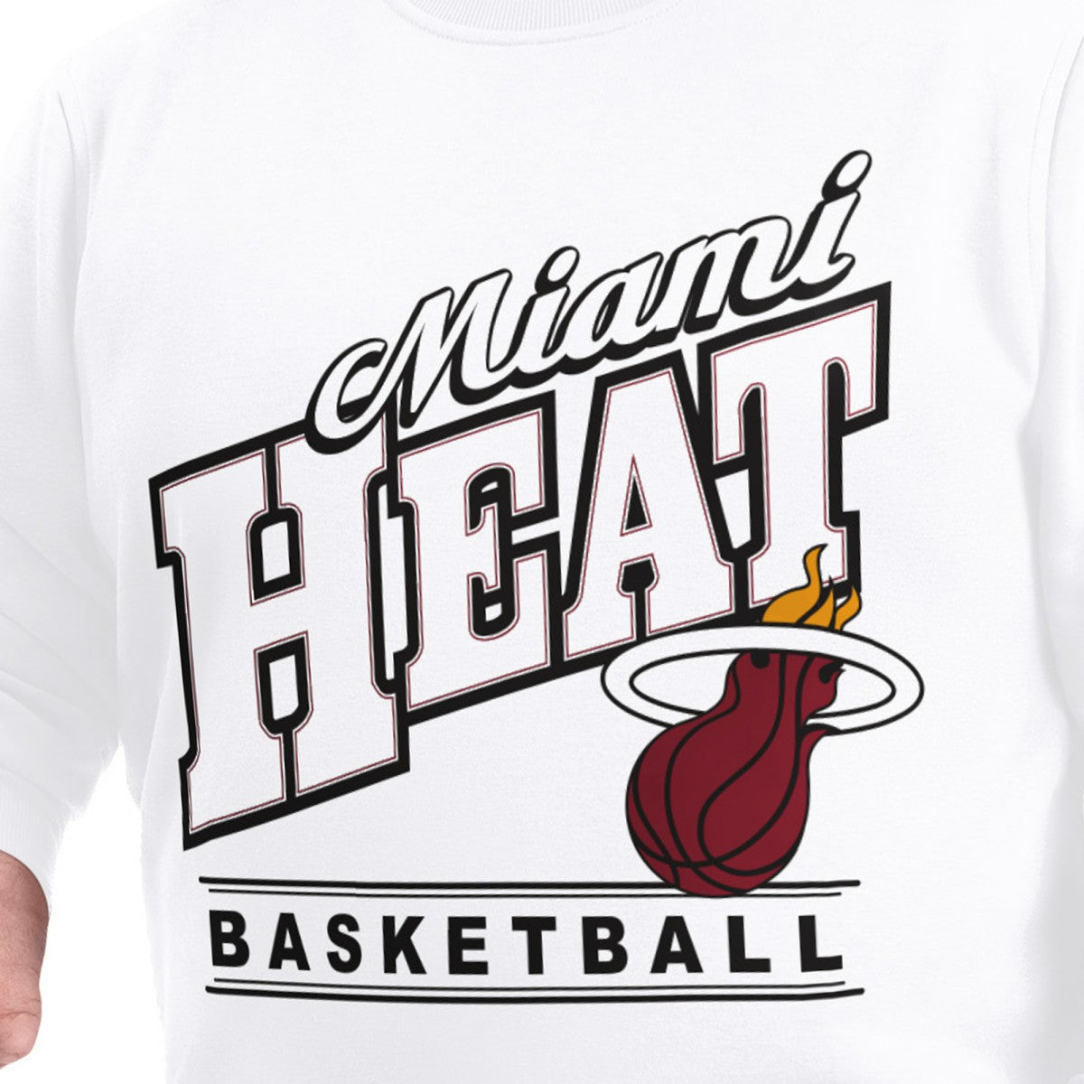 Miami Heat G-III Sports by Carl Banks Adaptive Headliner Fleece Crewneck Sweatshirt White - NBA