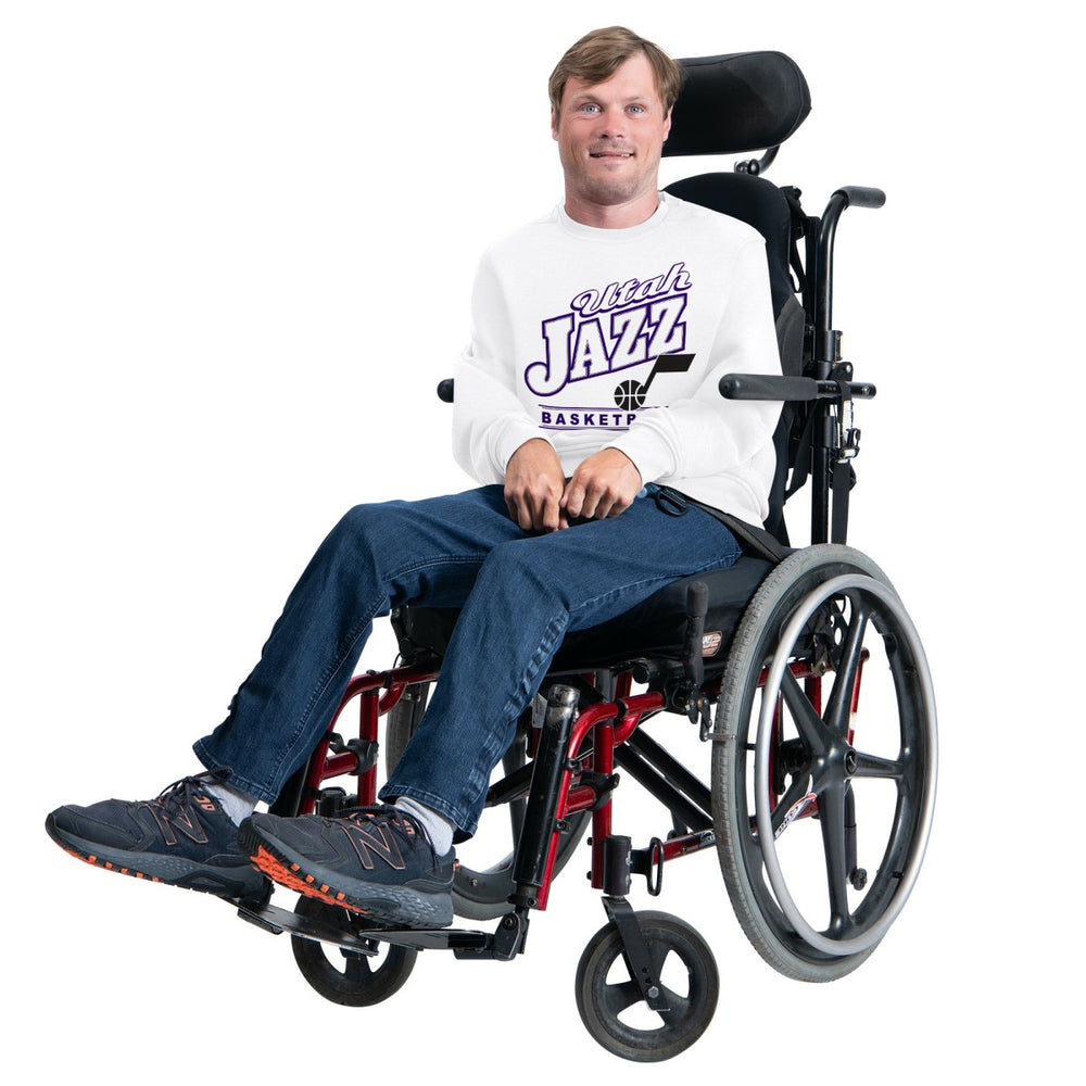 Utah Jazz G-III Sports by Carl Banks Adaptive Headliner Fleece Crewneck Sweatshirt White - NBA