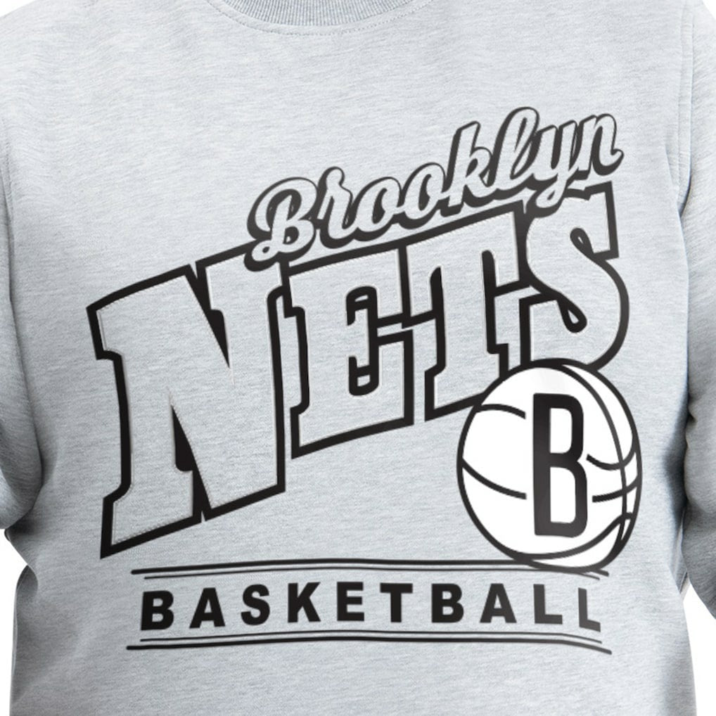Brooklyn Nets G-III Sports by Carl Banks Adaptive Headliner Fleece Crewneck Sweatshirt Gray - NBA