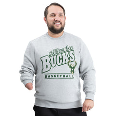 Milwaukee Bucks G-III Sports by Carl Banks Adaptive Headliner Fleece Crewneck Sweatshirt Gray - NBA