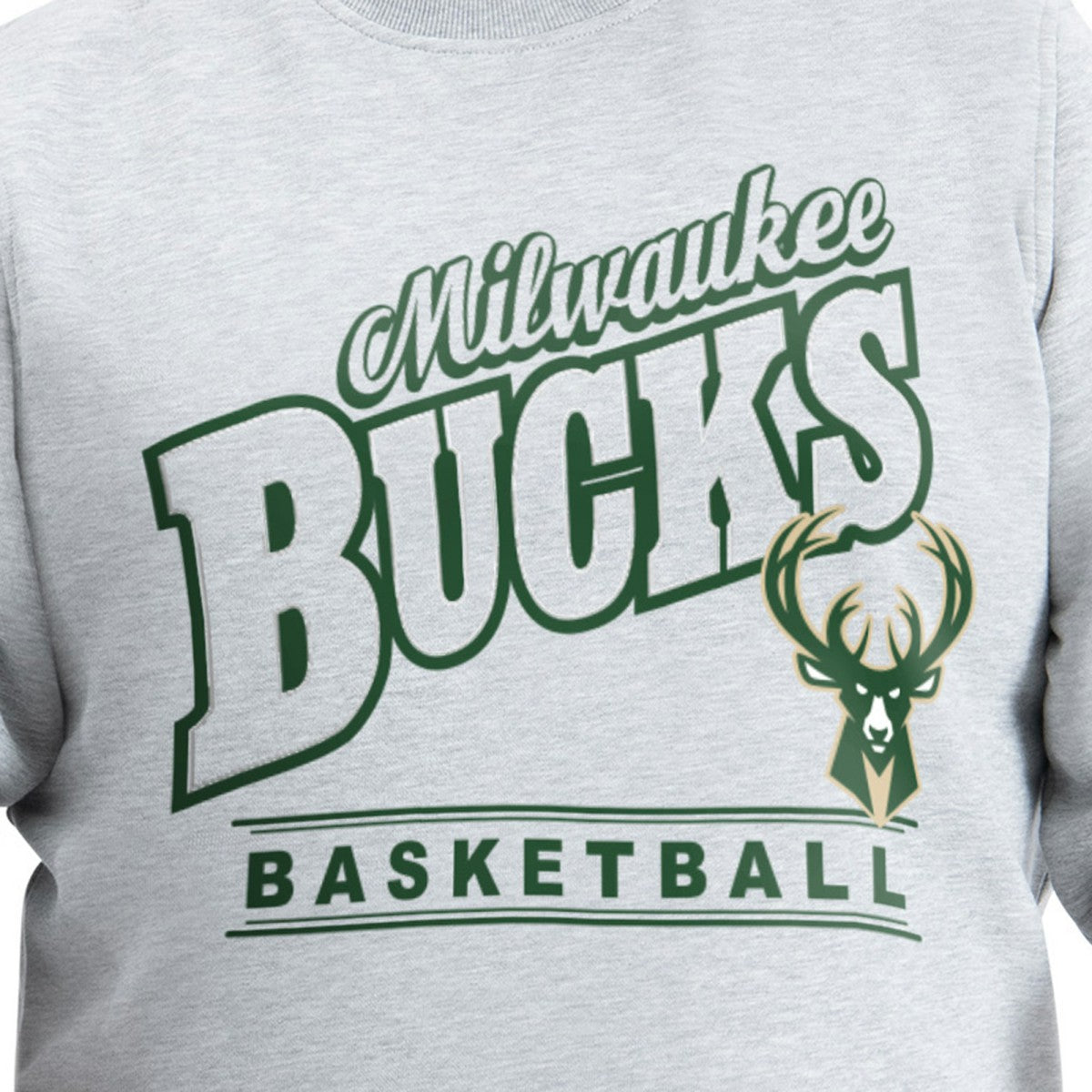 Milwaukee Bucks G-III Sports by Carl Banks Adaptive Headliner Fleece Crewneck Sweatshirt Gray - NBA