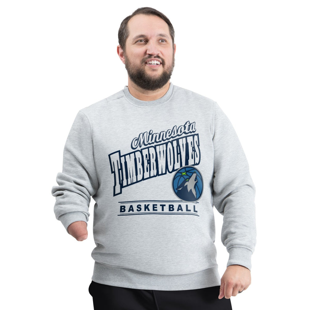 Minnesota Timberwolves G-III Sports by Carl Banks Adaptive Headliner Fleece Crewneck Sweatshirt Gray - NBA