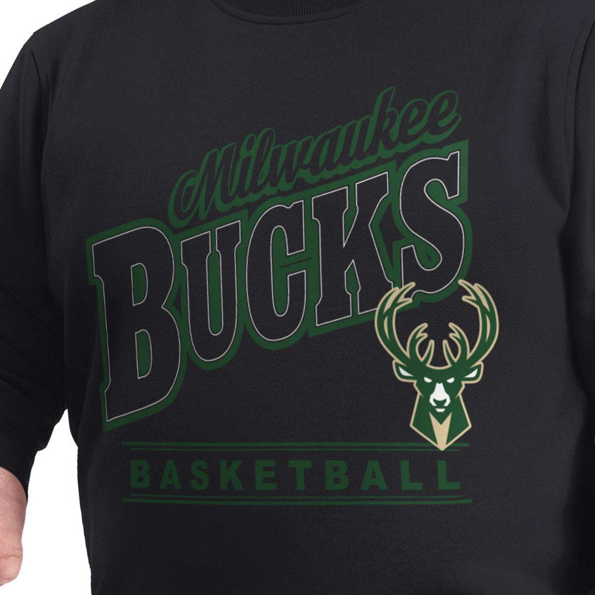 Milwaukee Bucks G-III Sports by Carl Banks Adaptive Headliner Fleece Crewneck Sweatshirt Black - NBA