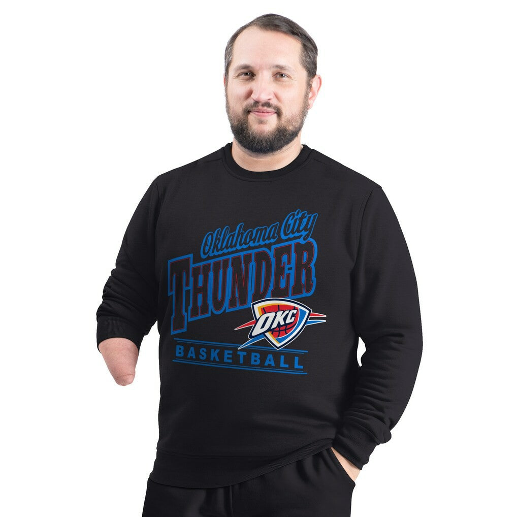Oklahoma City Thunder G-III Sports by Carl Banks Adaptive Headliner Fleece Crewneck Sweatshirt Black - NBA