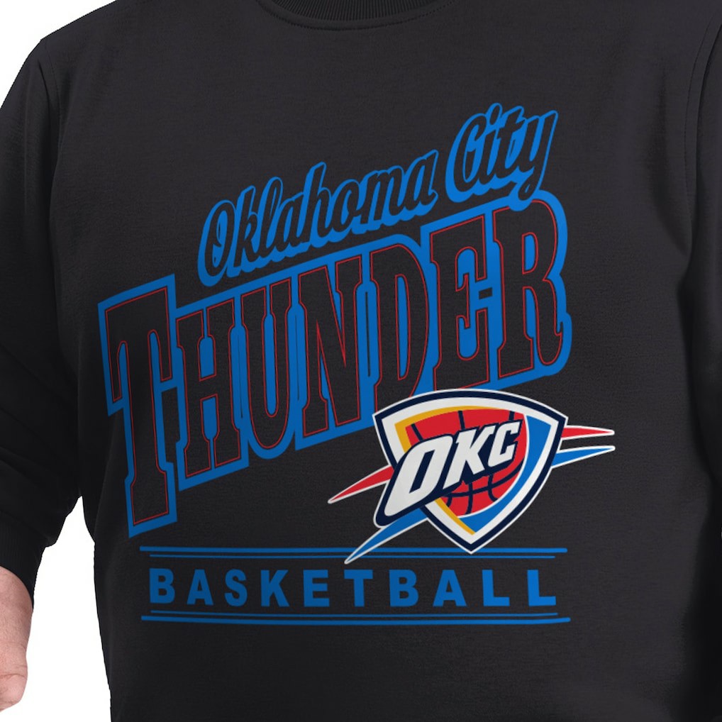 Oklahoma City Thunder G-III Sports by Carl Banks Adaptive Headliner Fleece Crewneck Sweatshirt Black - NBA