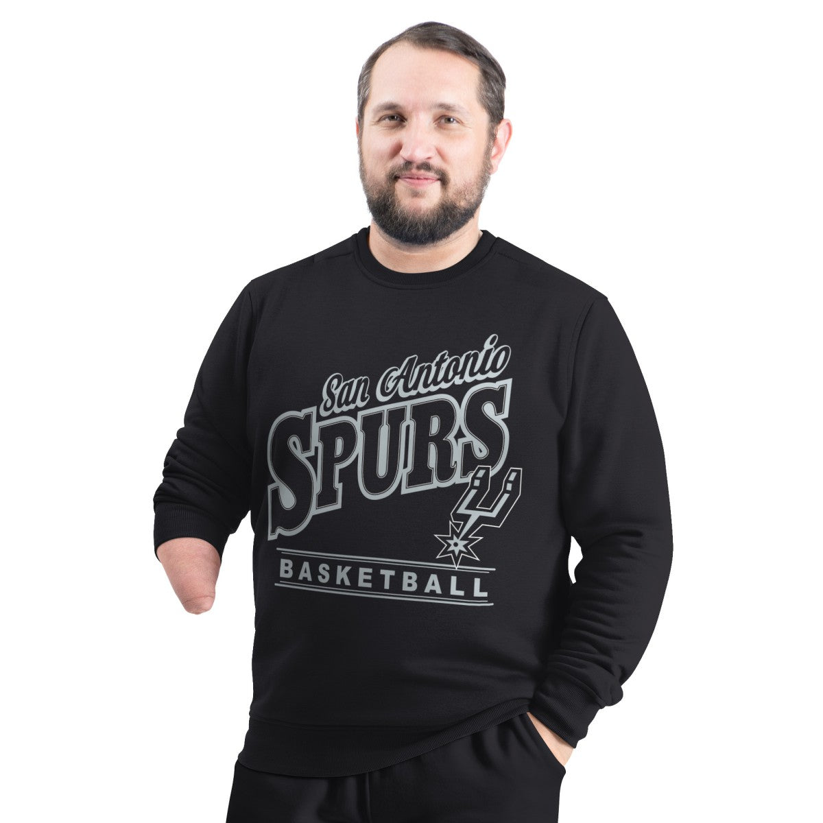 San Antonio Spurs G-III Sports by Carl Banks Adaptive Headliner Fleece Crewneck Sweatshirt Black - NBA