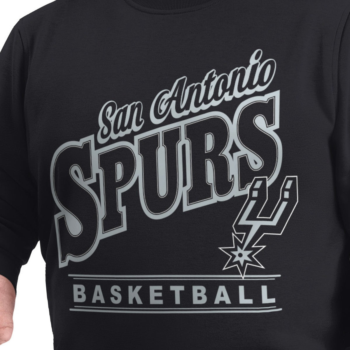 San Antonio Spurs G-III Sports by Carl Banks Adaptive Headliner Fleece Crewneck Sweatshirt Black - NBA