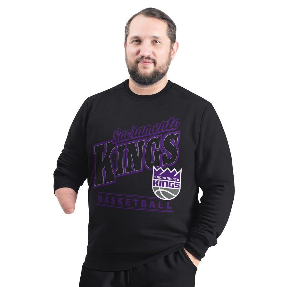Sacramento Kings G-III Sports by Carl Banks Adaptive Headliner Fleece Crewneck Sweatshirt Black - NBA