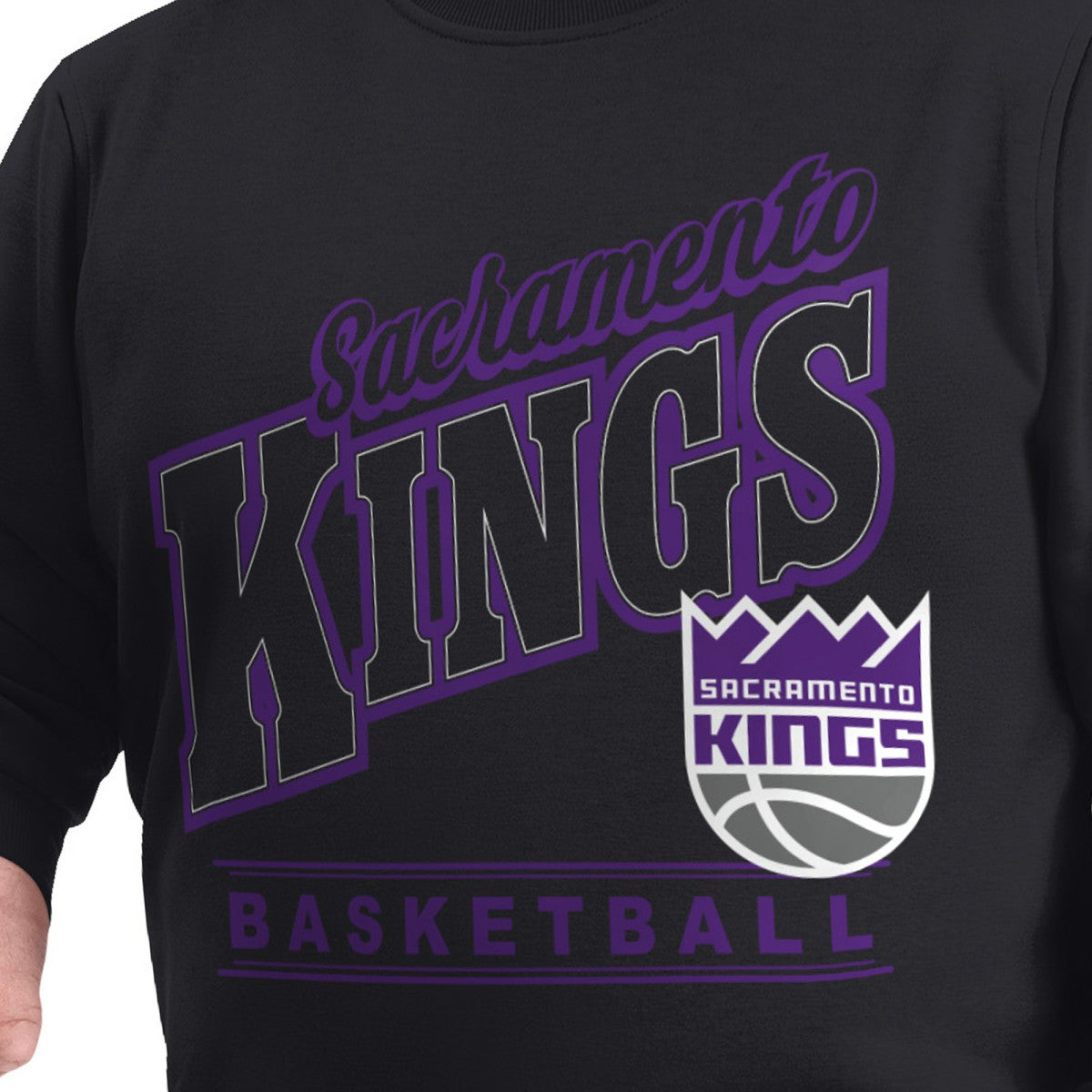 Sacramento Kings G-III Sports by Carl Banks Adaptive Headliner Fleece Crewneck Sweatshirt Black - NBA