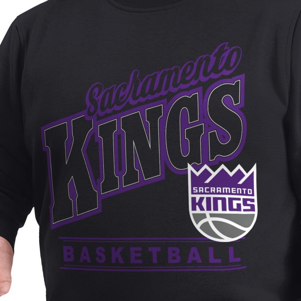 Sacramento Kings G-III Sports by Carl Banks Adaptive Headliner Fleece Crewneck Sweatshirt Black - NBA