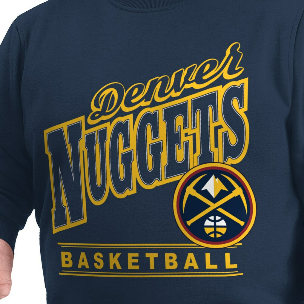 Denver Nuggets G-III Sports by Carl Banks Adaptive Headliner Fleece Crewneck Sweatshirt Navy - NBA