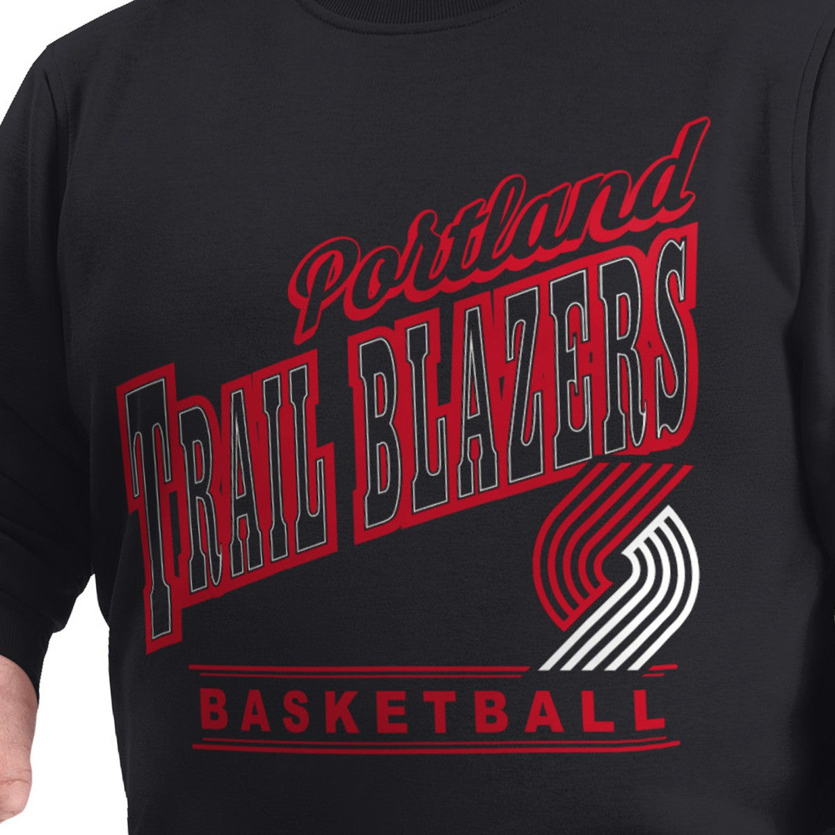 Portland Trail Blazers G-III Sports by Carl Banks Adaptive Headliner Fleece Crewneck Sweatshirt Black - NBA