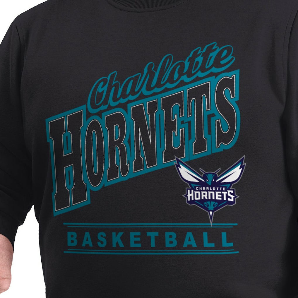 Charlotte Hornets G-III Sports by Carl Banks Adaptive Headliner Fleece Crewneck Sweatshirt Black - NBA