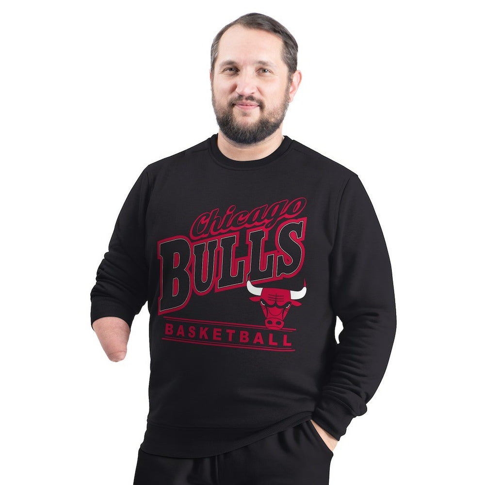 Chicago Bulls G-III Sports by Carl Banks Adaptive Headliner Fleece Crewneck Sweatshirt Black - NBA