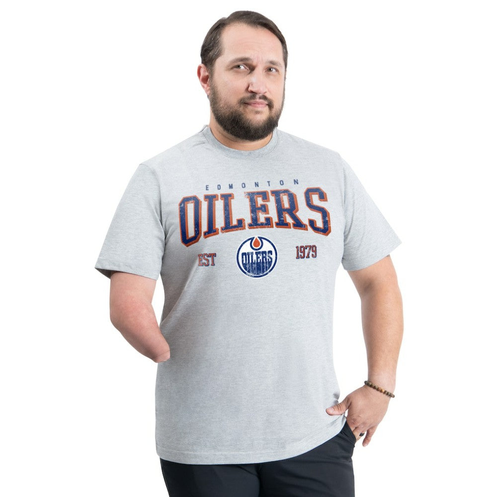 Edmonton Oilers G-III Sports by Carl Banks Adaptive Classic Team Graphic T-Shirt - Gray - NHL
