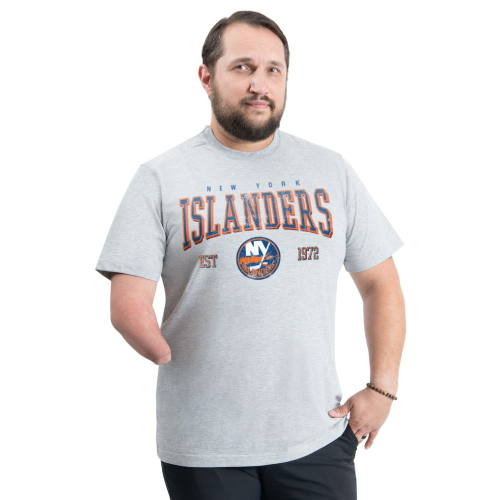 New York Islanders G-III Sports by Carl Banks Adaptive Classic Team Graphic T-Shirt - Gray - NHL