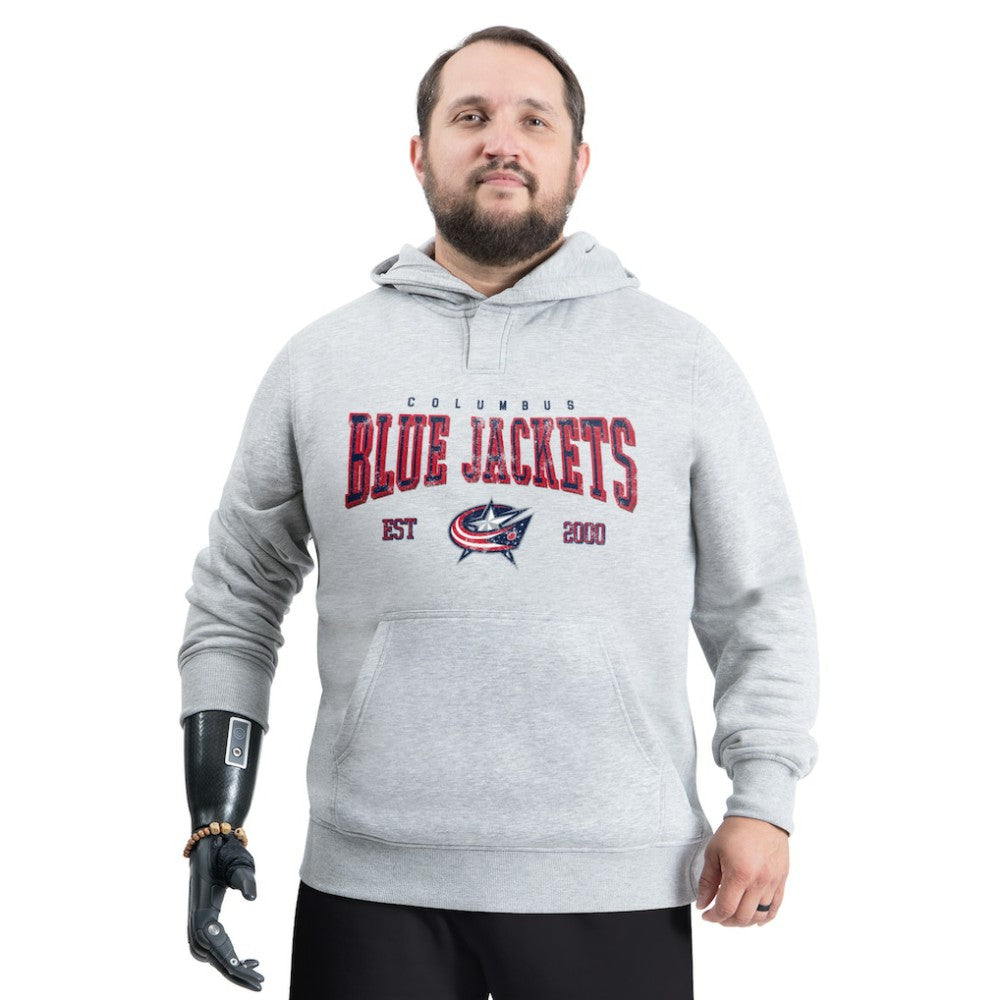 Columbus Blue Jackets G-III Sports by Carl Banks Adaptive Classic Team Spirit Fleece Hoodie - Gray - NHL