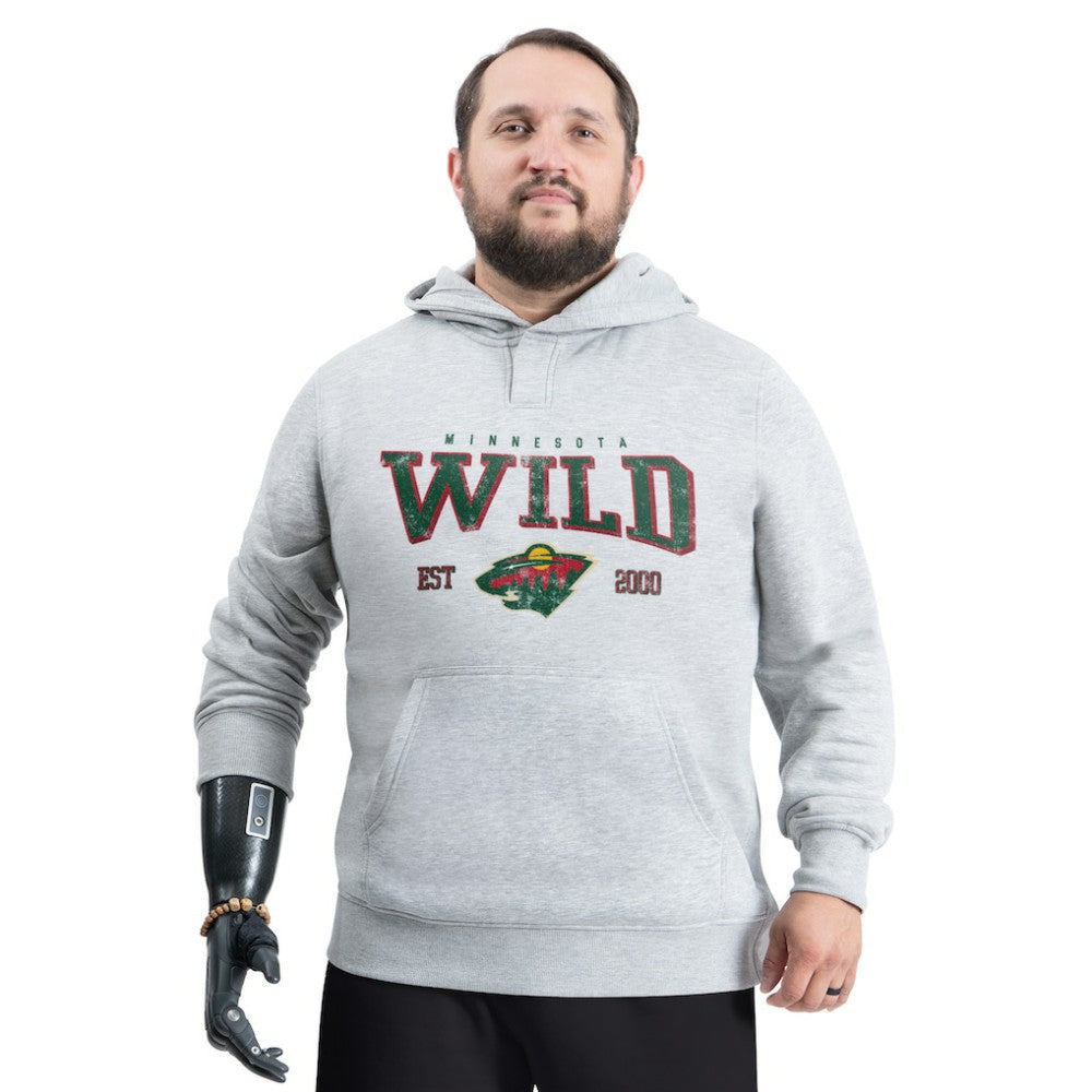 Minnesota Wild G-III Sports by Carl Banks Adaptive Classic Team Spirit Fleece Hoodie - Gray - NHL
