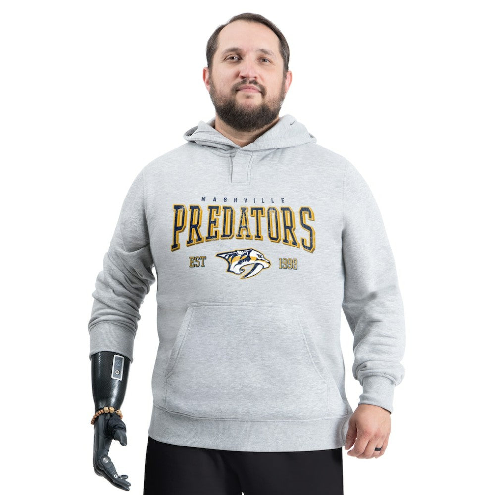 Nashville Predators G-III Sports by Carl Banks Adaptive Classic Team Spirit Fleece Hoodie - Gray - NHL