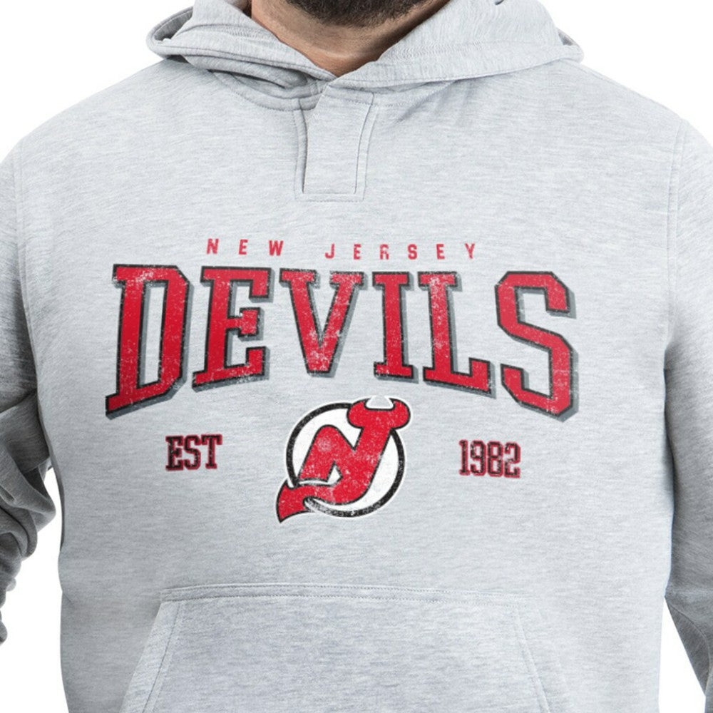 New Jersey Devils G-III Sports by Carl Banks Adaptive Classic Team Spirit Fleece Hoodie - Gray - NHL