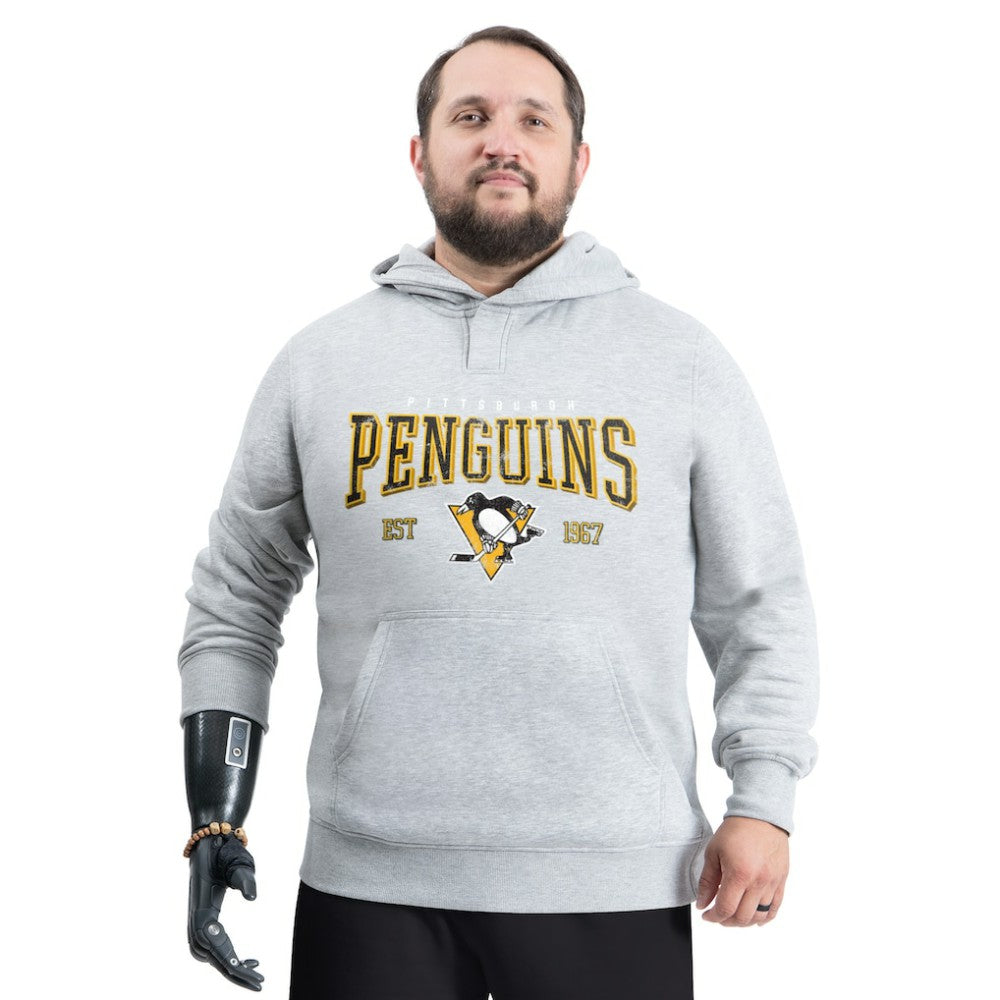 Pittsburgh Penguins G-III Sports by Carl Banks Adaptive Classic Team Spirit Fleece Hoodie - Gray - NHL
