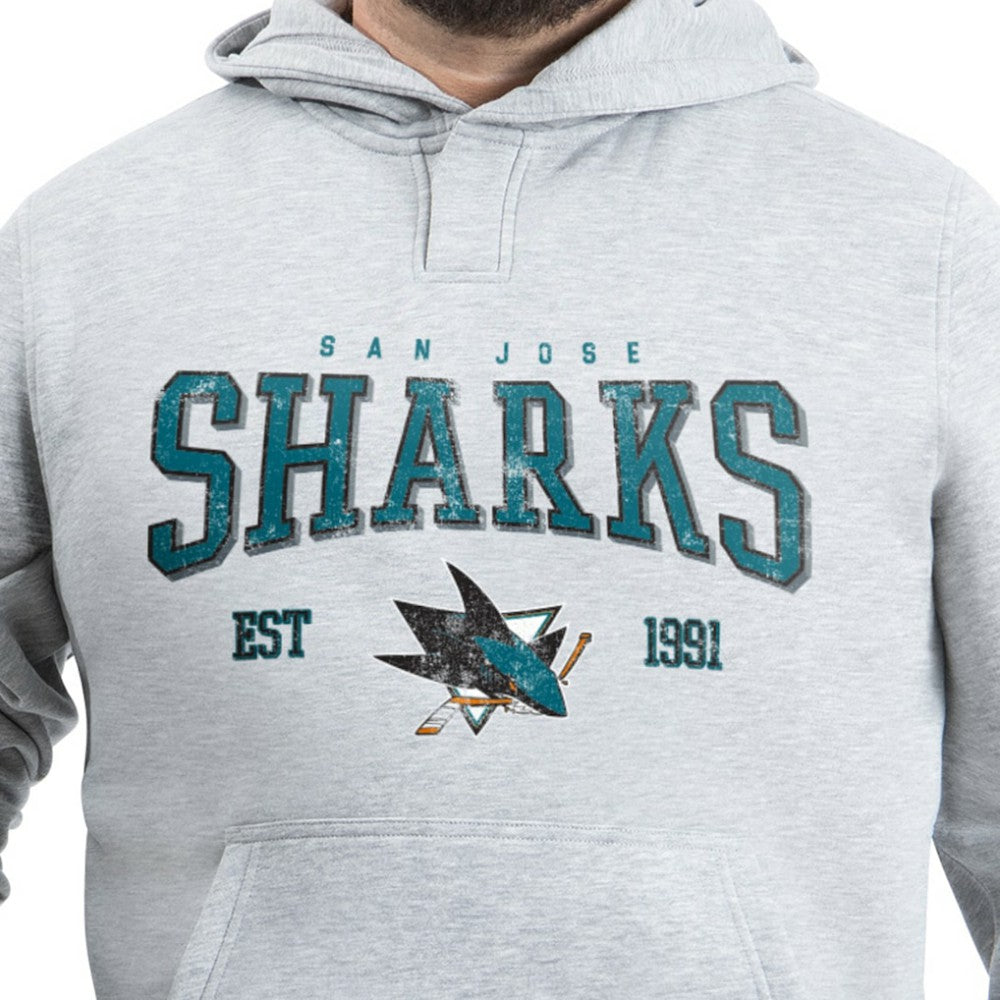 San Jose Sharks G-III Sports by Carl Banks Adaptive Classic Team Spirit Fleece Hoodie - Gray - NHL