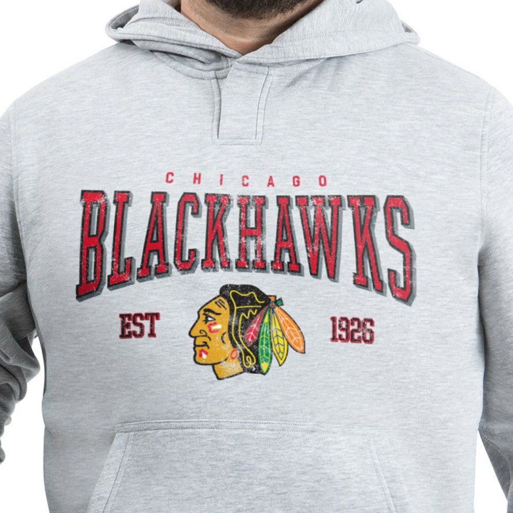 Chicago Blackhawks G-III Sports by Carl Banks Adaptive Classic Team Spirit Fleece Hoodie - Gray - NHL