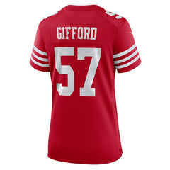 Luke Gifford San Francisco 49ers Women's Team Game Jersey Scarlet | Nike for Sale