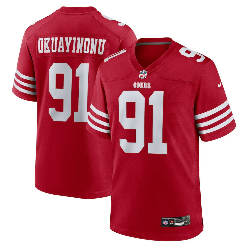 Sam Okuayinonu San Francisco 49ers Team Game Jersey Scarlet | Nike for Sale